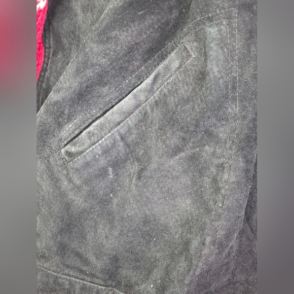 Coldwater Creek Suede Fair Isle Knit Jacket PXL Nordic Cottagecore Winter Coat - Picture 8 of 11